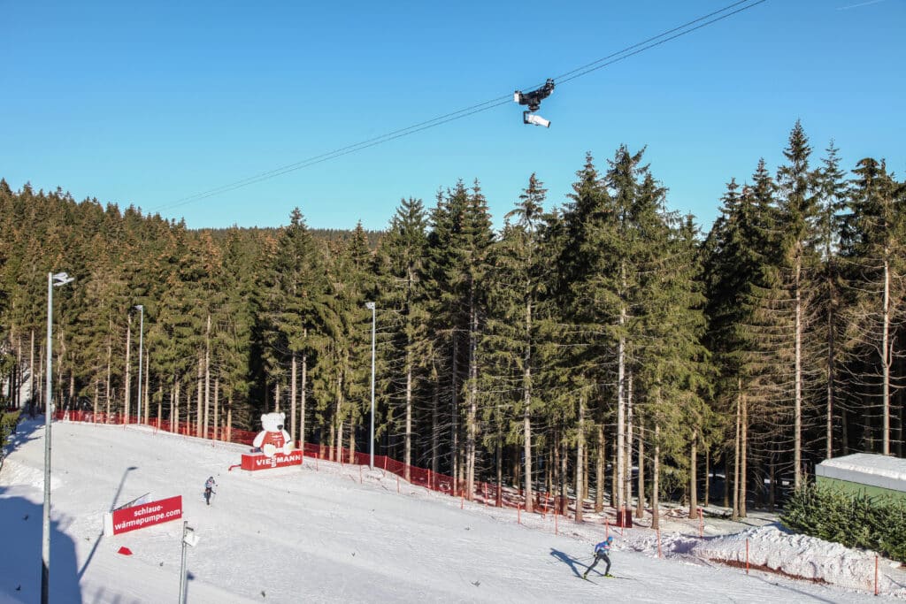 Die Cablecam an der Biathlon Weltmeisterschaft